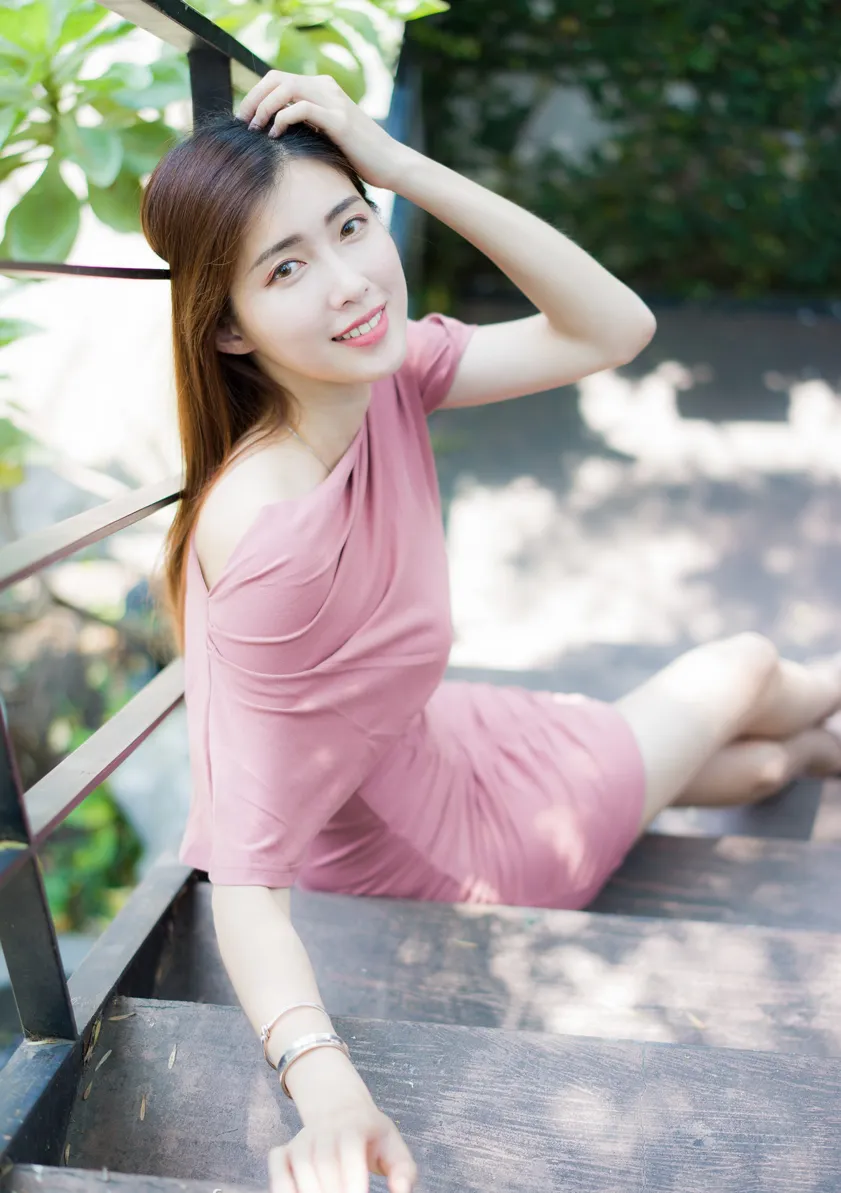 [Mzsock] NO.176 Jin Yunqiao pink dress and short skirt with cool and beautiful legs street photography#[47P]-8